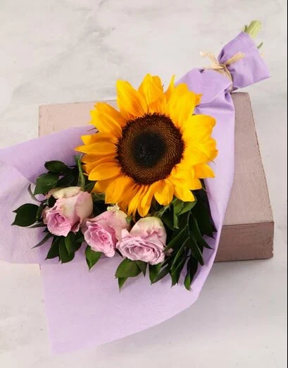 Lilac Petals And Sunbeam Bouquet (Small)