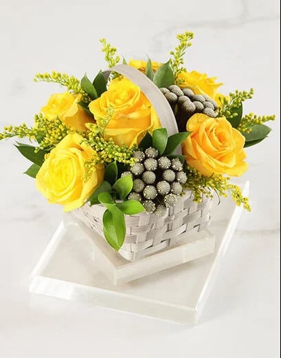 Gorgeous Golden Hued Rose Basket