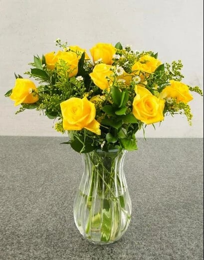 Magical And Mellow Yellow Rose Arrangement