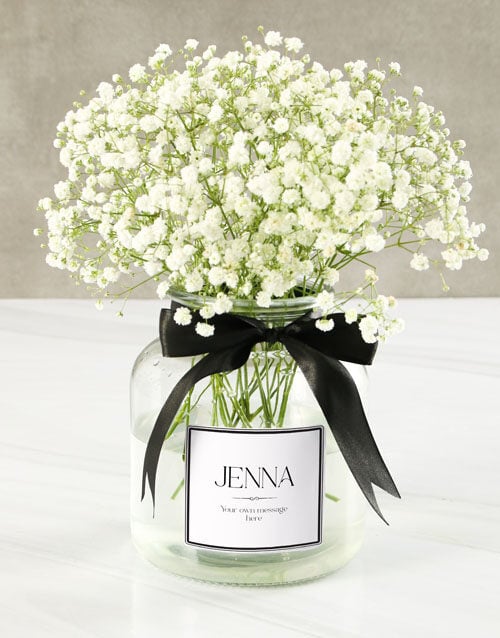 White Million Stars In A Clear Vase