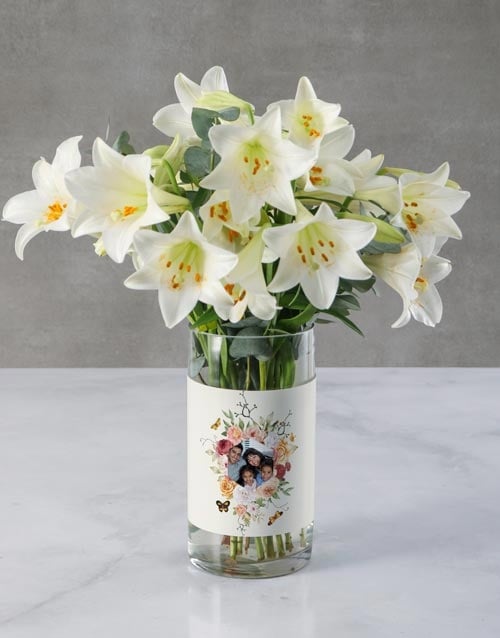 Personalised Elegant St Joseph Lily Vase
