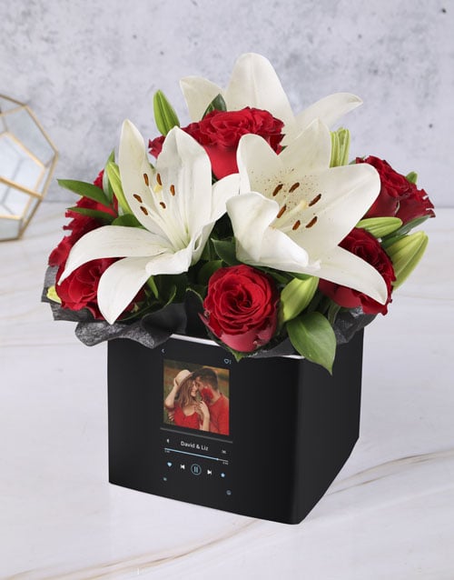 Personalised Box Of Musical Roses