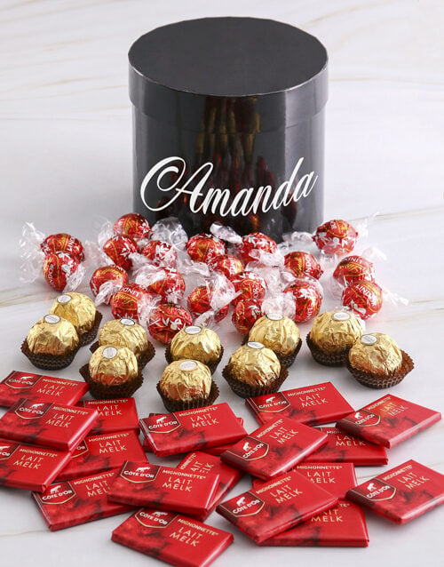 Personalised Assorted Mixed Chocs Hat Box