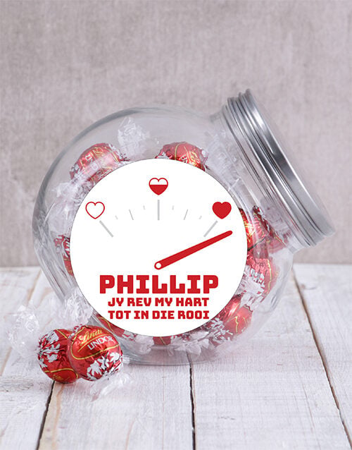 Personalised Rev My Hart Candy Jar