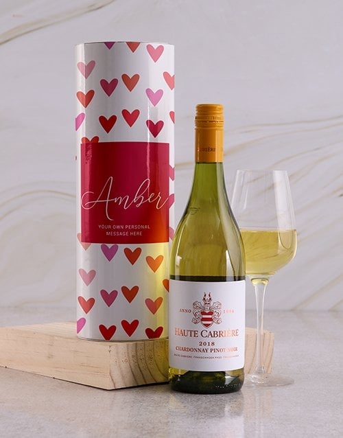 Personalised Hearts Wine Tube