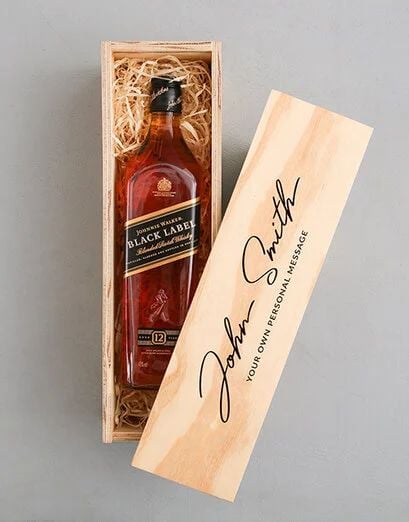 Personalised Monogram Johnnie Walker Crate (RED)