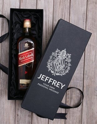 Personalised Crest Johnnie Walker Giftbox (RED)