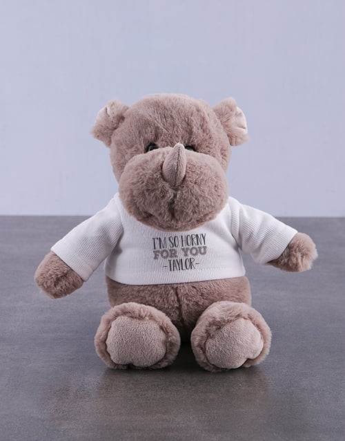 Personalised Rhino Teddy Toy Gift