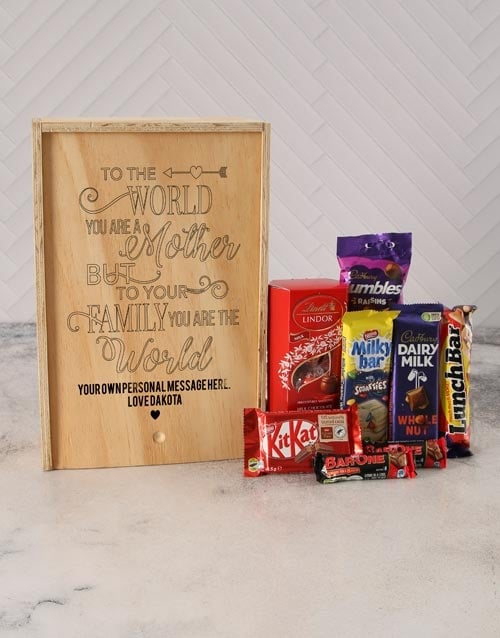 Personalised You Are The World Choc Crate