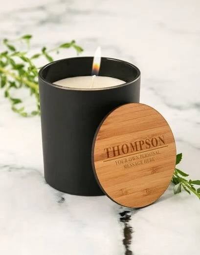 Personalised Bamboo Vanilla Scented Candle Set (Standard)