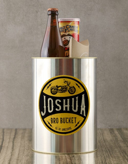 Personalised Motorcycle Vintage Bro Bucket (SNACKS)