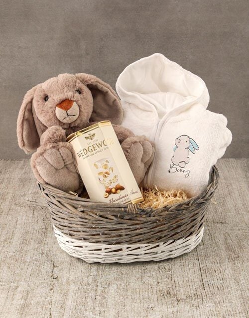 Personalised Blue Bunny Baby Gown (Standard)