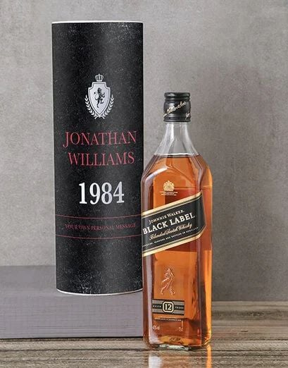 Personalised Johnnie Walker Crest Whisky Tube (Red)