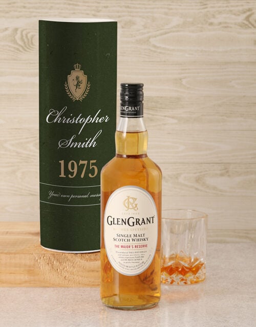 Personalised Glen Grant Whisky Crest Tube