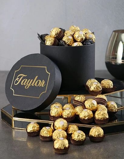 Personalised Elegant Ferrero Rocher Hatbox (STANDARD)