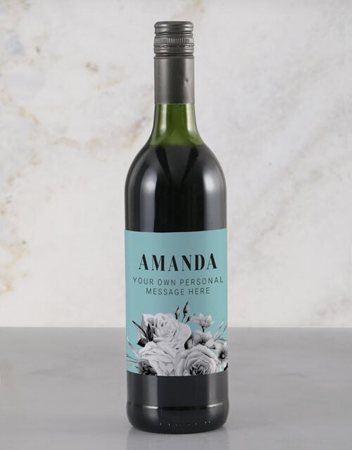 Personalised Floral Message Rietvallei Wine (STANDARD)