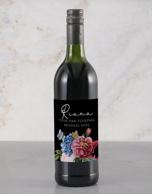 Personalised Colourful Florals Rietvallei Wine (STANDARD)