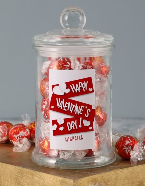 Personalised V Day Lindt Jar (STANDARD)