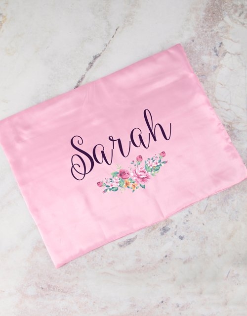 Personalised Floral Pink Pillowcase (single)