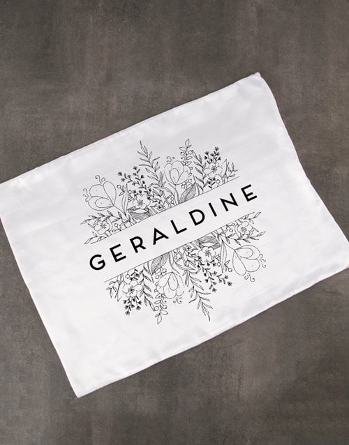 Personalised Floral White Pillowcase (set)