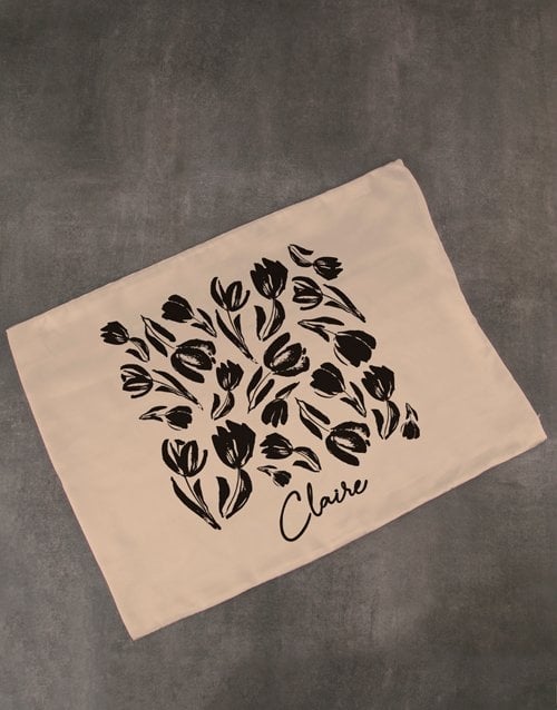 Personalised Floral Gold Pillowcase (single)