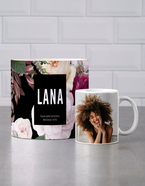 Personalised Floral Mug Tube (standard)