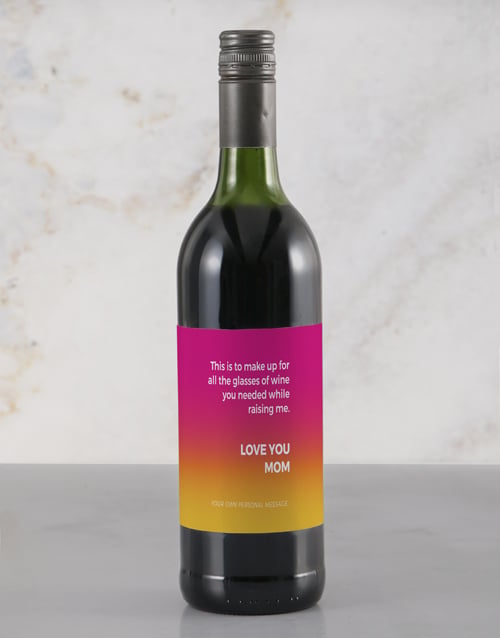 Personalised Thank You Mom Red Wine (standard)