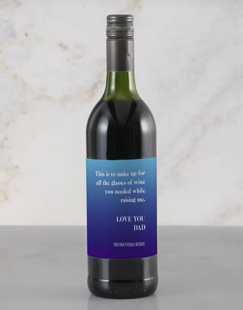 Personalised Thank You Dad Red Wine (standard)