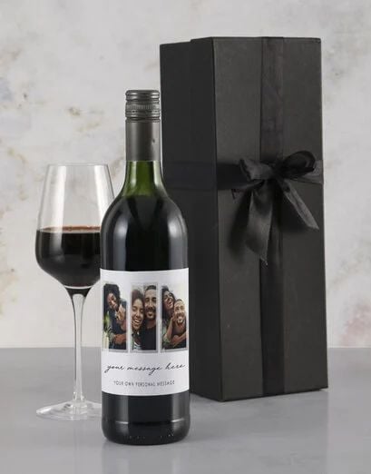 Personalised Triple Photo Red Wine (standard)