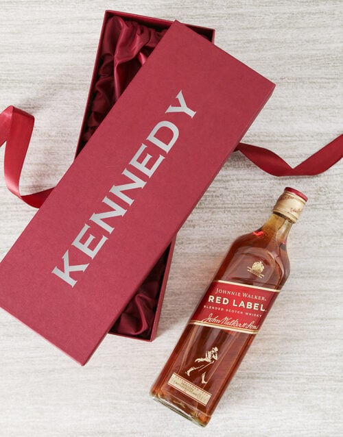Personalised Red Box With Johnnie Walker (red)