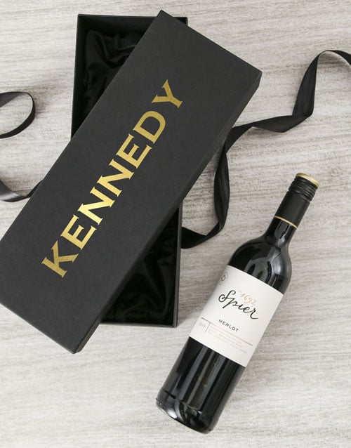 Personalised Name Wine Gift Box (spier)
