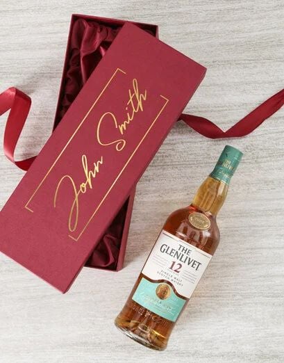 Personalised Name Glenlivet Red Gift Box (reserve)