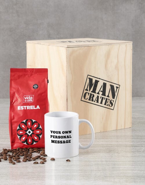 Personalised Message Mug Man Crate (STANDARD)