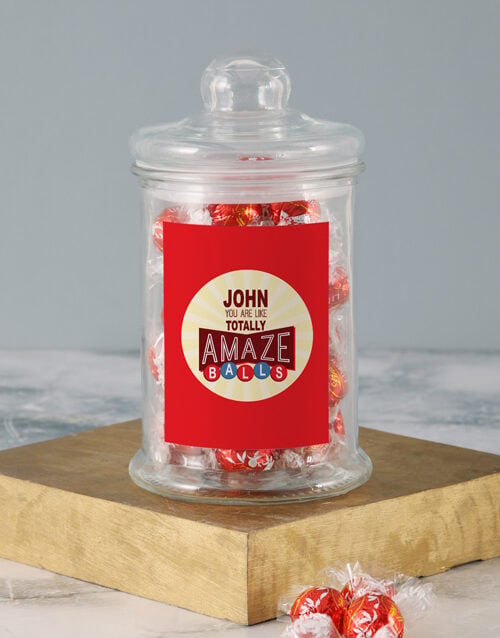 Personalised Amaze Balls Candy Jar (LINDT STD)
