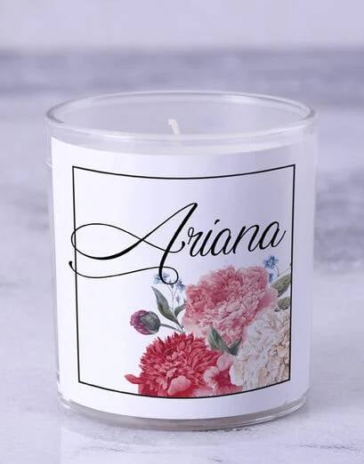 Personalised Floral Candle (Standard)