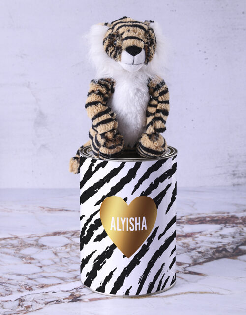 Personalised Tiger Stripped Teddy (STANDARD)