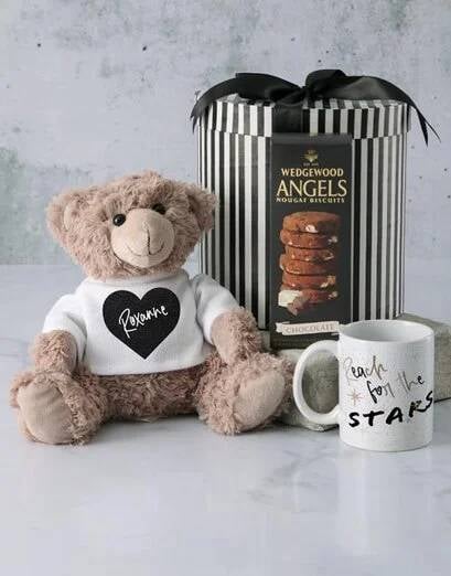 Personalised Starry Teddy In Hat Box