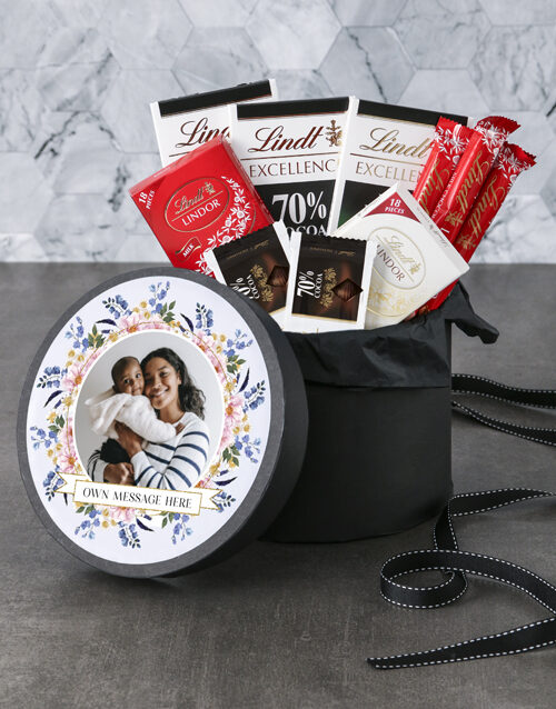 Personalised Floral Photo Choc Hat Box (STANDARD)