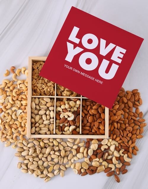 Personalised Love You Message Nut Tray (STANDARD)