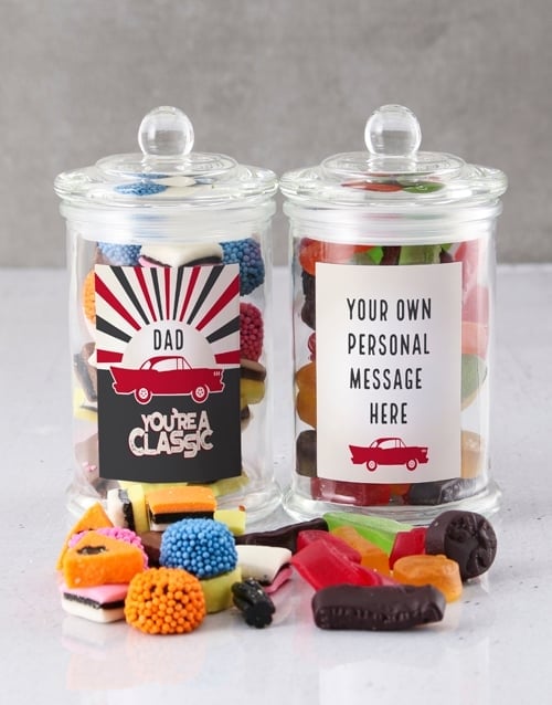 Personalised Classic Dad Sweetie Jar (2PC SET)
