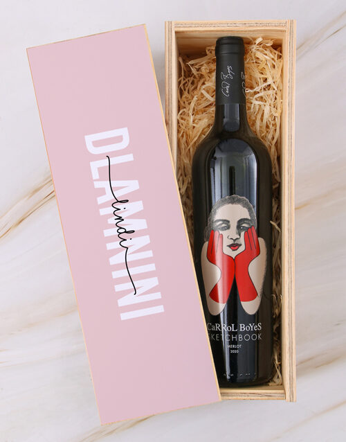 Personalised Carrol Boyes Blush Wine Crate (MERLOT)
