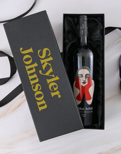 Personalised Carrol Boyes Wine Gift Box (MERLOT)