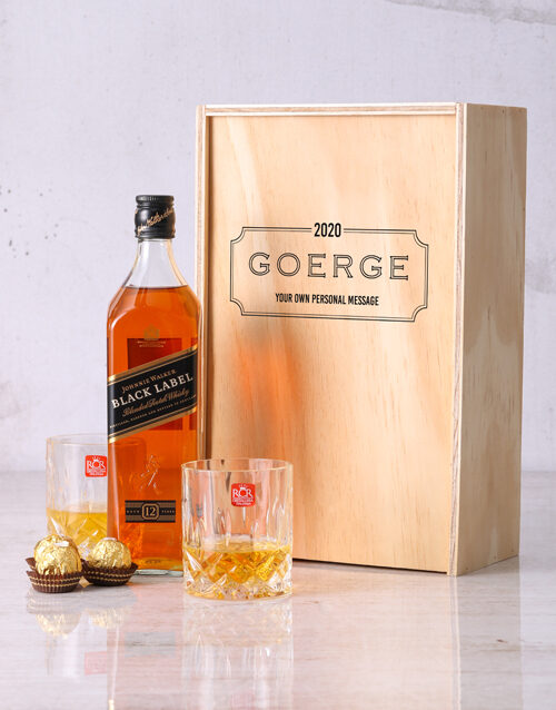 Personalised Framed Name Whiskey Crate (RED)
