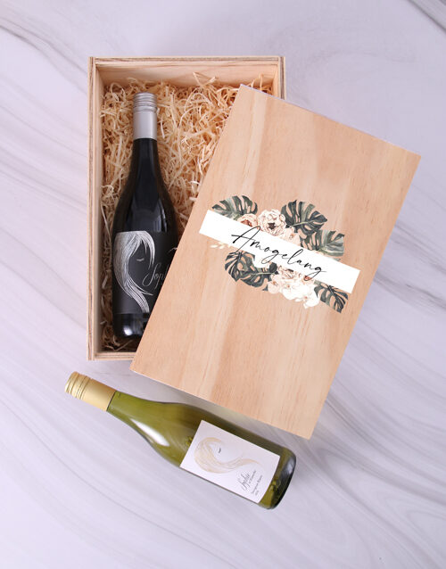 Personalised Tropical Vintage Wine Crate (WINE DUO)