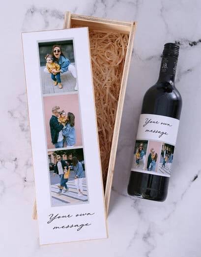 Personalised Photo Trio Wine Crate