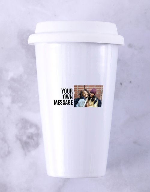 Personalised White Ceramic Photo Travel Mug (STANDARD)