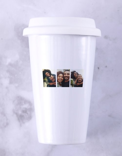Personalised Three Photo Ceramic Travel Mug (STANDARD)
