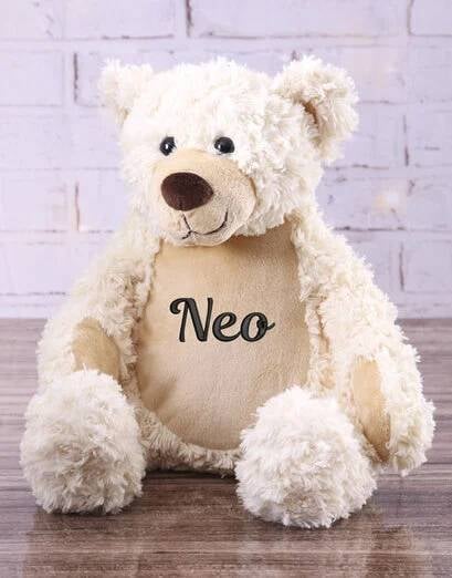 Personalised Cream Embroidered Teddy (STANDARD)