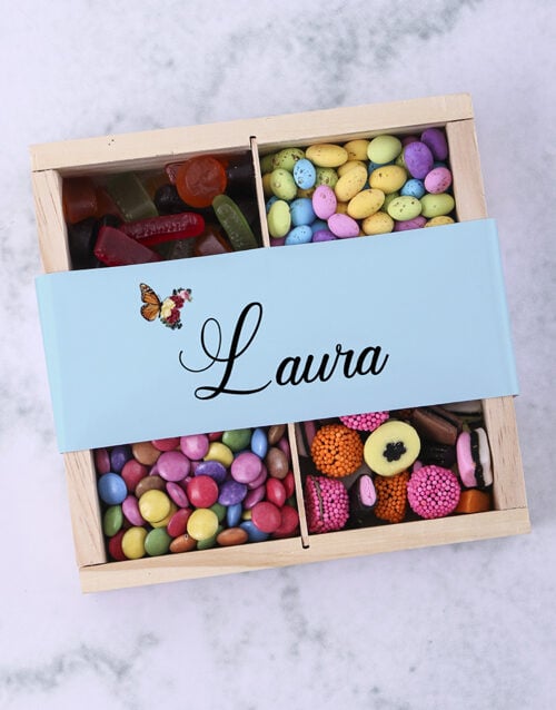 Personalised Butterfly And Blooms Sweet Tray (4PC)