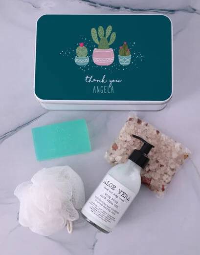 Personalised Aloe Hamper With A White Tin (Standard)